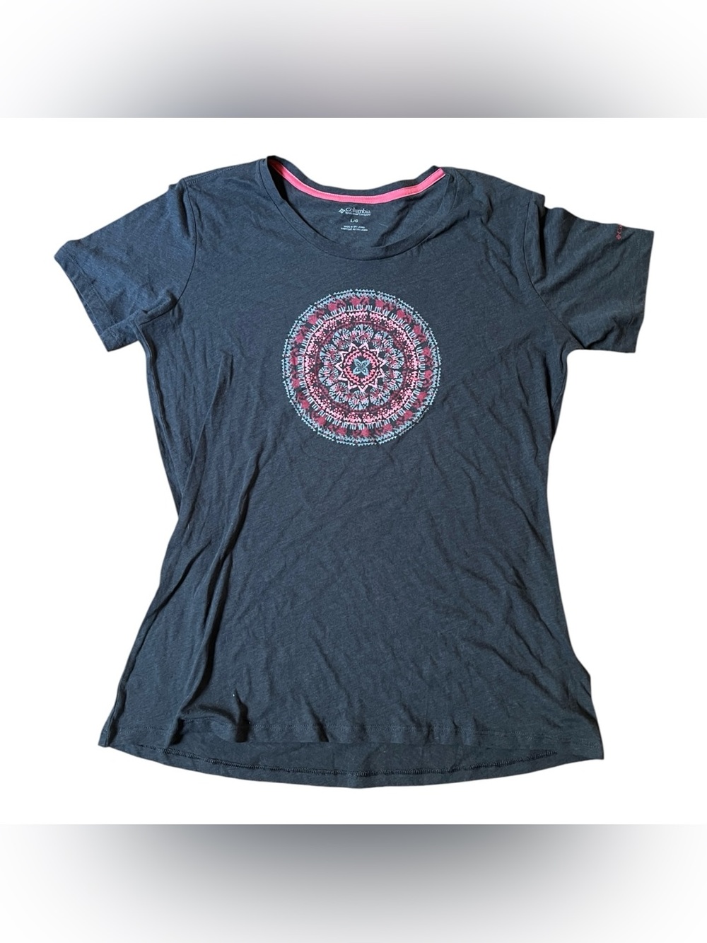 NWT Columbia Sportswear Company Charcoal Gray T-Shirt Mandala Women Size Large